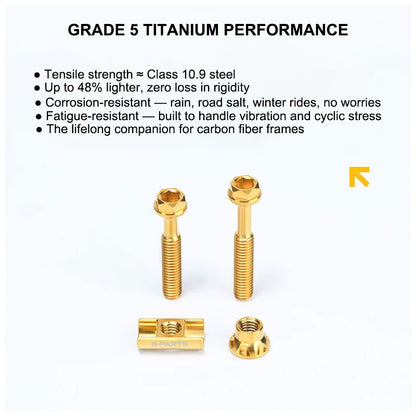 Grade 5 Titanium Seatpost Bolt Kit for COLNAGO Y1RS / V5RS – Saddle Clamp Hardware