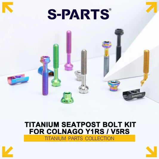 Grade 5 Titanium Seatpost Bolt Kit for COLNAGO Y1RS / V5RS – Saddle Clamp Hardware