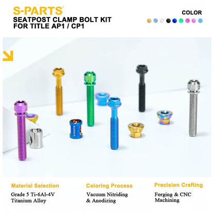 Grade 5 Titanium Seatpost Clamp Bolt Kit for TITLE AP1 / CP1