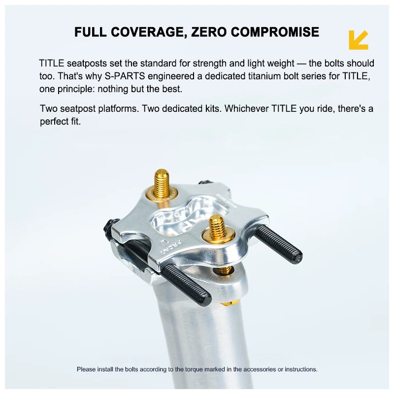 Grade 5 Titanium Seatpost Clamp Bolt Kit for TITLE AP1 / CP1