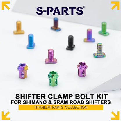 Grade 5 Titanium Shifter Clamp Bolt Kit for Shimano & SRAM Road Shifters
