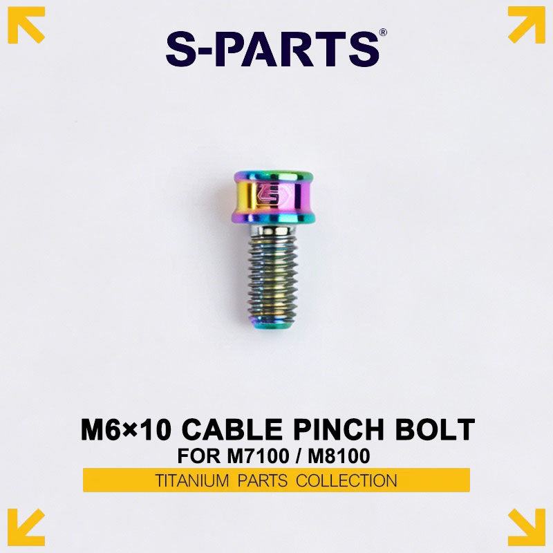 Grade 5 Titanium M6×10 Rear Derailleur Cable Pinch Bolt for Shimano M7100 / M8100 12-Speed