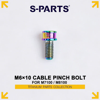 Grade 5 Titanium M6×10 Rear Derailleur Cable Pinch Bolt for Shimano M7100 / M8100 12-Speed