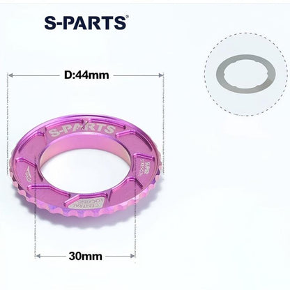 Grade 5 Titanium Center Lock Disc Brake Rotor Lockring – M30 × 7mm (44mm OD) for MTB, Road & Gravel Bikes