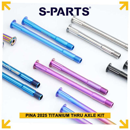 Grade 5 Titanium Thru Axle Set for PINA 2025 Lightweight Road Bike | M12x122 Front & M12x164 Rear Axle Kit