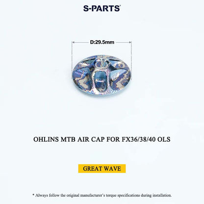 Ohlins MTB Titanium Air Cap for FX36/38/40 OLS & Thru Axle for RXF 38 | Grade 5 Ti-6Al-4V