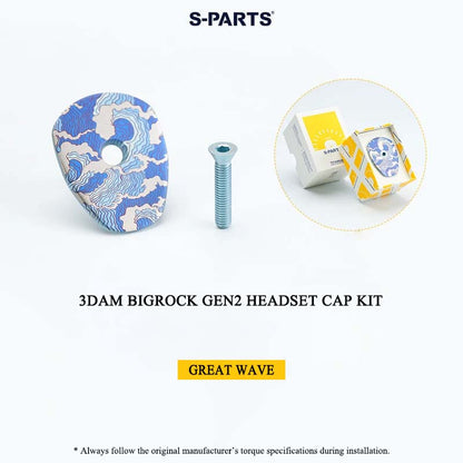BIGROCK Gen 2 3DAM Titanium Headset Top Cap – 3D Printed Bicycle Cockpit Upgrade with Bolt