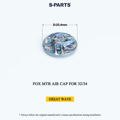 FOX MTB Titanium Air Cap for 32/34/36/38/40 & Thru Axle for 36/38 | Grade 5 Ti-6Al-4V