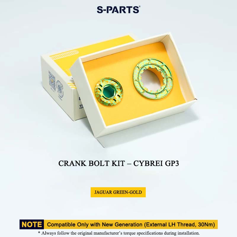 Titanium Crank Bolt & Self-Extracting Cap Kit for CYBREI GP3 (30Nm New Generation | LH Thread Compatible)
