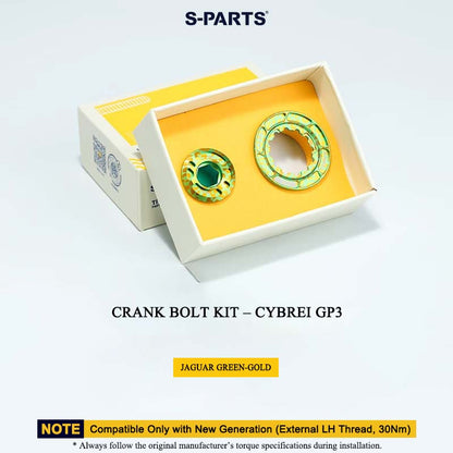 Titanium Crank Bolt & Self-Extracting Cap Kit for CYBREI GP3 (30Nm New Generation | LH Thread Compatible)