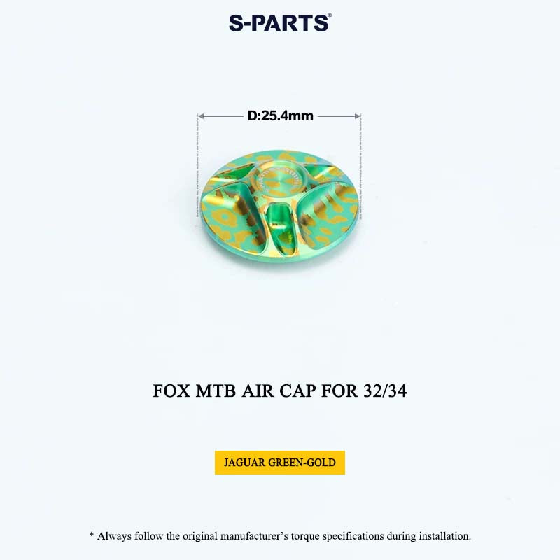 FOX MTB Titanium Air Cap for 32/34/36/38/40 & Thru Axle for 36/38 | Grade 5 Ti-6Al-4V