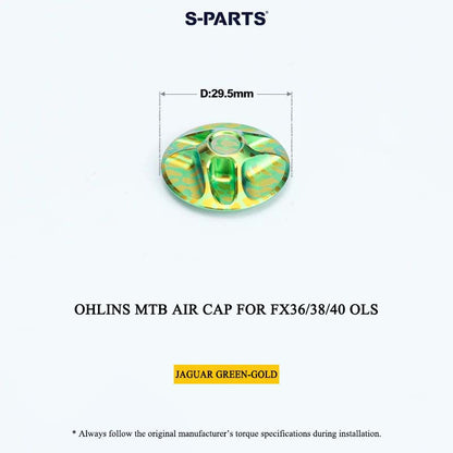 Ohlins MTB Titanium Air Cap for FX36/38/40 OLS & Thru Axle for RXF 38 | Grade 5 Ti-6Al-4V