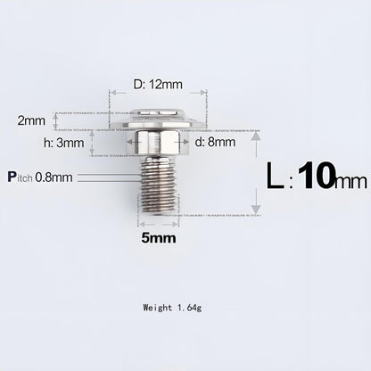 M5x10-36.5mm Titanium Shoulder Bolts for Motorcycle - TI