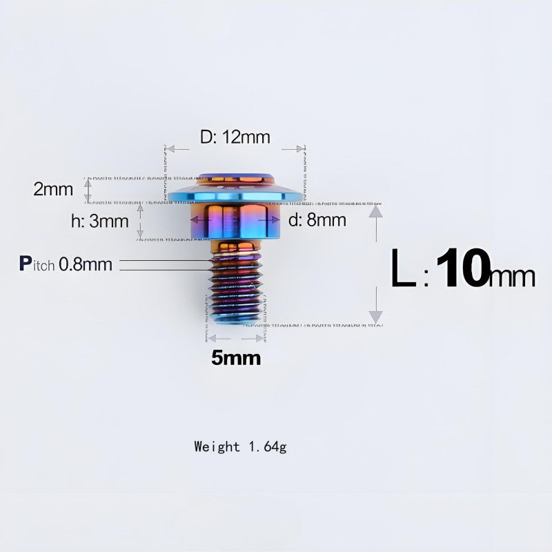 M5x10-36.5mm Titanium Shoulder Bolts for Motorcycle - Blue