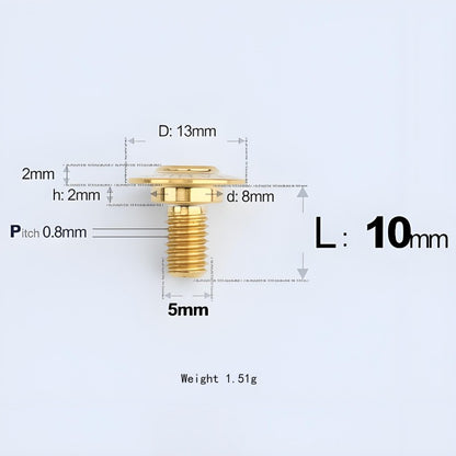 M5x10-36.5mm Titanium Shoulder Bolts for Motorcycle - Gold