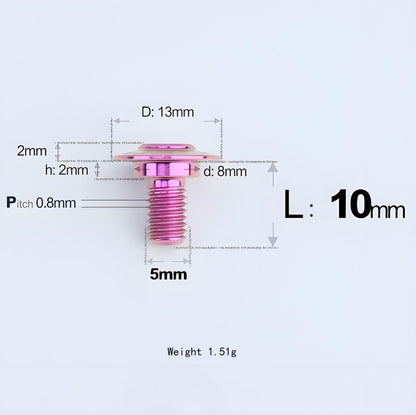 M5x10-36.5mm Titanium Shoulder Bolts for Motorcycle - Purple