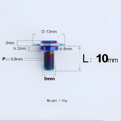M5x10-36.5mm Titanium Shoulder Bolts for Motorcycle - Blue