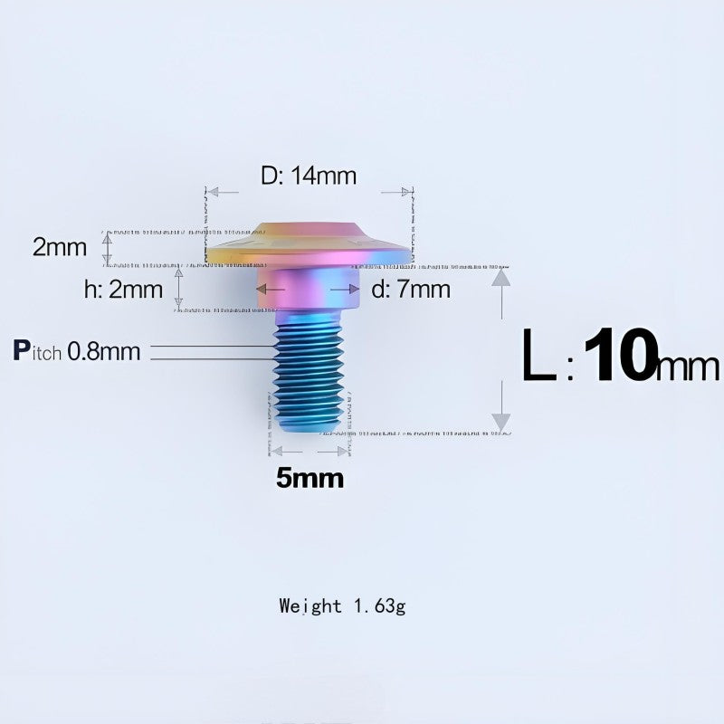 M5x10-36.5mm Titanium Shoulder Bolts for Motorcycle - Candy