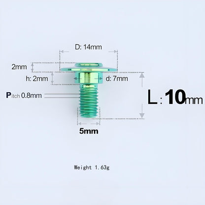 M5x10-36.5mm Titanium Shoulder Bolts for Motorcycle - Green