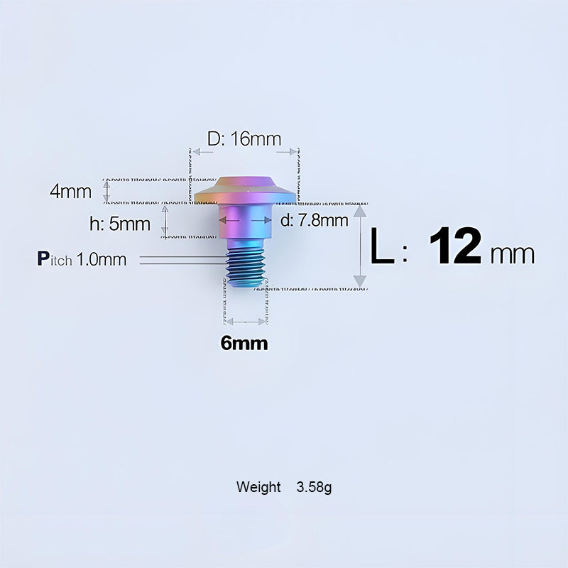 Grade 5 Titanium M6 Shoulder Bolts for Motorcycles & E-Bikes | Candy Color | Multiple Lengths