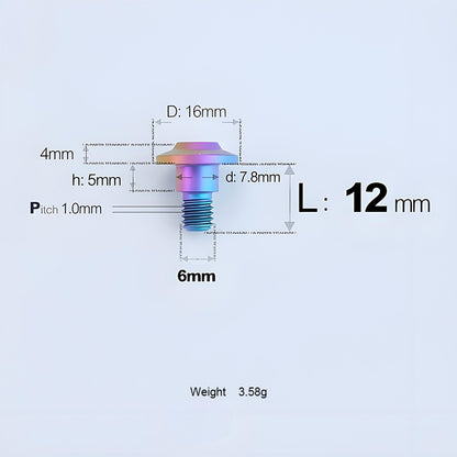 Grade 5 Titanium M6 Shoulder Bolts for Motorcycles & E-Bikes | Candy Color | Multiple Lengths