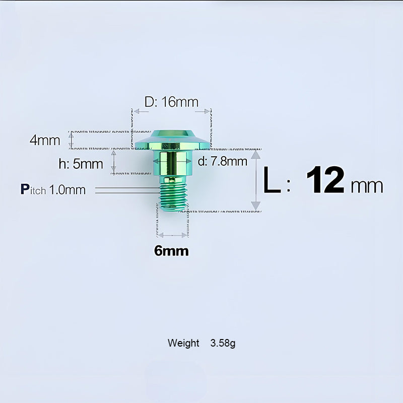 M6x11-45mm Titanium Shoulder Bolts for Motorcycle -  Green