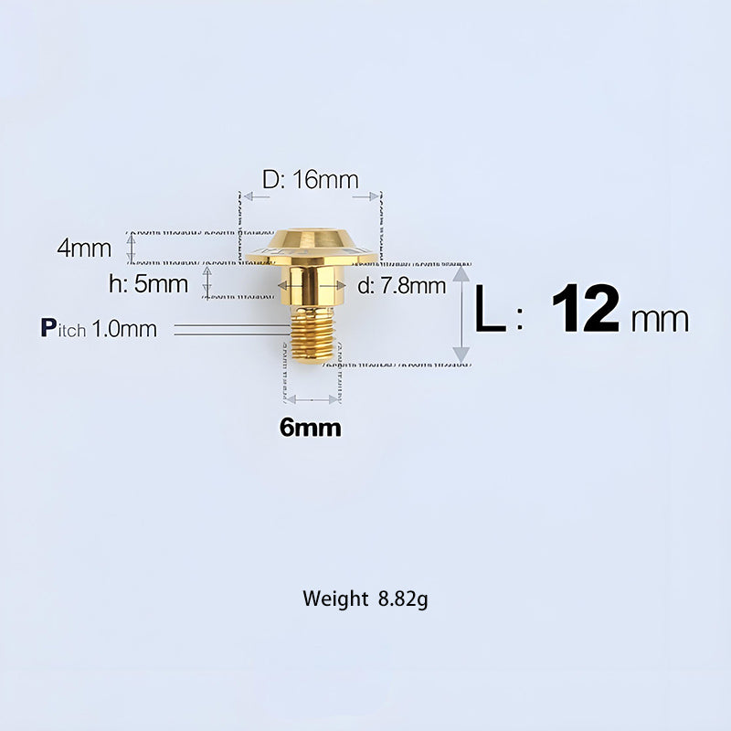 M6x11-45mm Gold Titanium Shoulder Bolts for Motorcycle