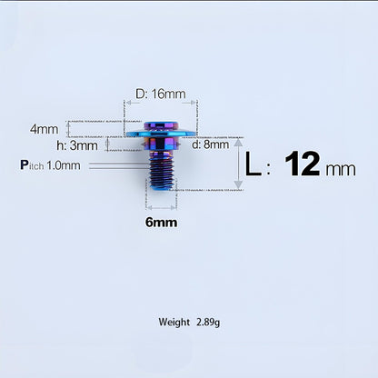 M6x11-45mm Titanium Shoulder Bolts for Motorcycle -  Blue