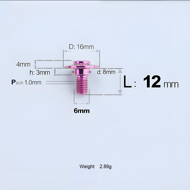 M6x11-45mm Titanium Shoulder Bolts for Motorcycle -  Purple