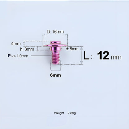 M6x11-45mm Titanium Shoulder Bolts for Motorcycle -  Purple