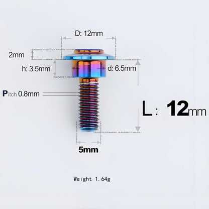 M5x10-36.5mm Titanium Shoulder Bolts for Motorcycle - Blue