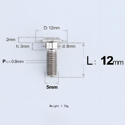 M5x10-36.5mm Titanium Shoulder Bolts for Motorcycle - TI