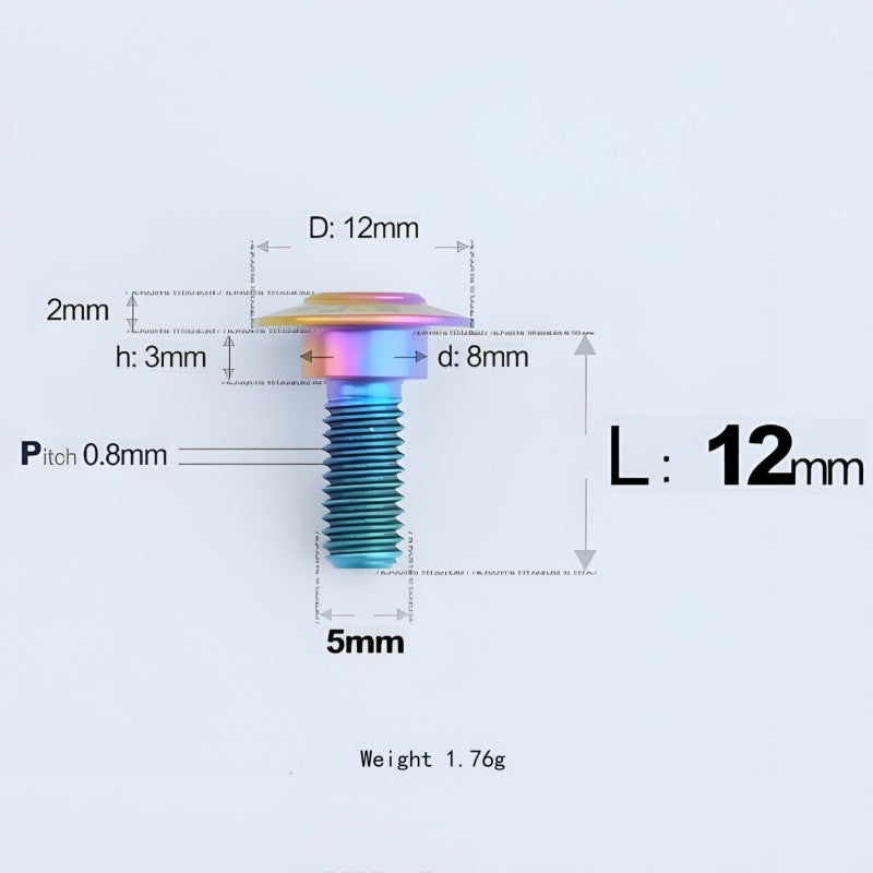M5x10-36.5mm Titanium Shoulder Bolts for Motorcycle - Candy