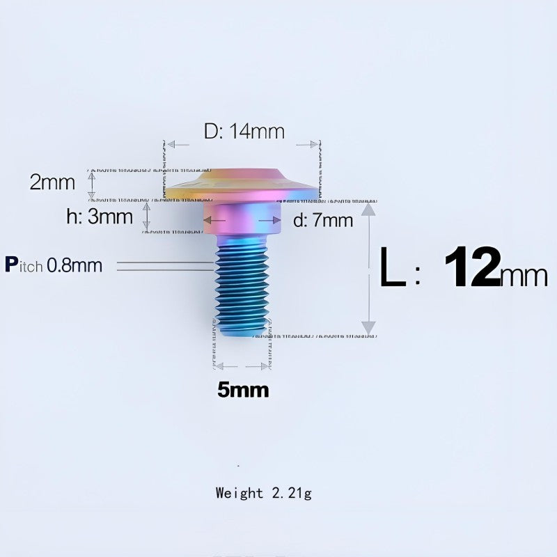 M5x10-36.5mm Titanium Shoulder Bolts for Motorcycle - Candy