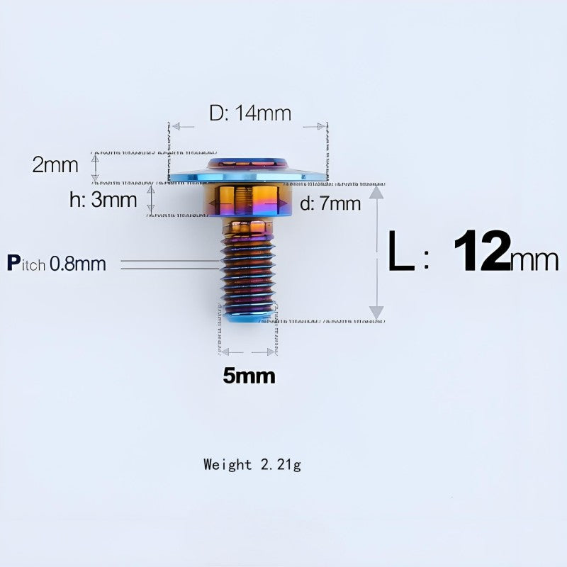 M5x10-36.5mm Titanium Shoulder Bolts for Motorcycle - Blue