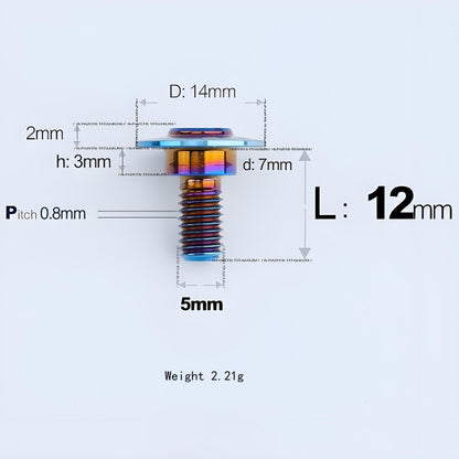 M5x10-36.5mm Titanium Shoulder Bolts for Motorcycle - Blue