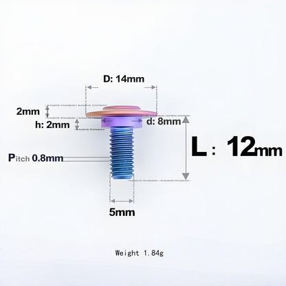 M5x10-36.5mm Titanium Shoulder Bolts for Motorcycle - Candy