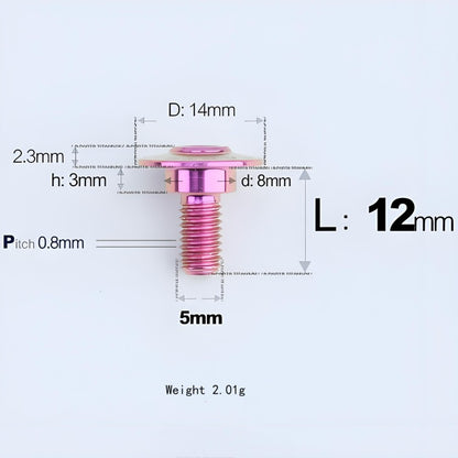M5x10-36.5mm Titanium Shoulder Bolts for Motorcycle - Purple