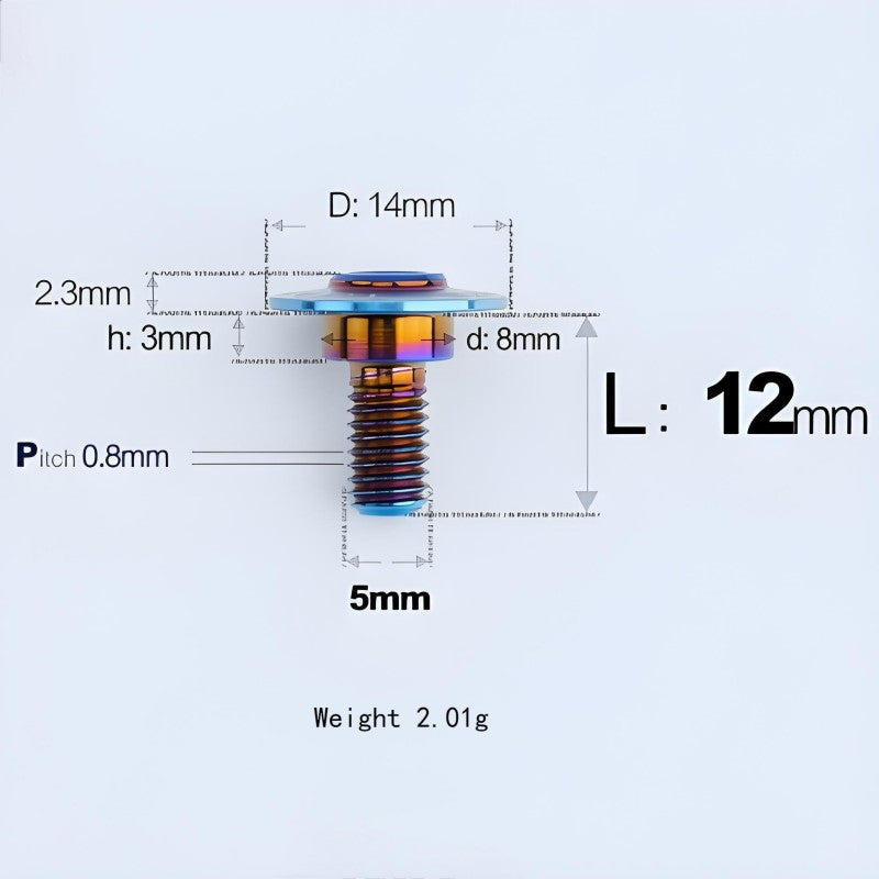 M5x10-36.5mm Titanium Shoulder Bolts for Motorcycle - Blue