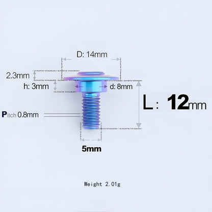 M5x10-36.5mm Titanium Shoulder Bolts for Motorcycle - Candy