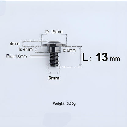 M6x11-45mm Titanium Shoulder Bolts for Motorcycle -  Black