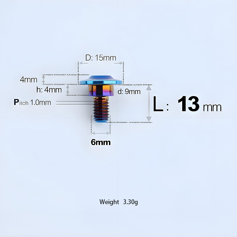 M6x11-45mm Titanium Shoulder Bolts for Motorcycle -  Blue