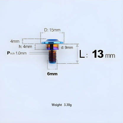 M6x11-45mm Titanium Shoulder Bolts for Motorcycle -  Blue