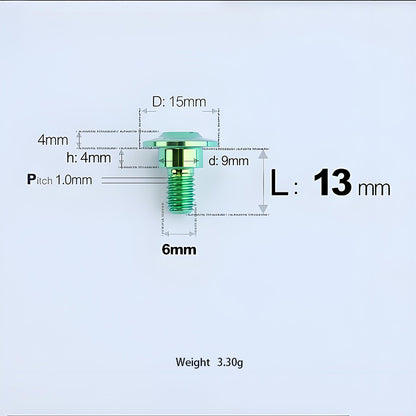 M6x11-45mm Titanium Shoulder Bolts for Motorcycle -  Green