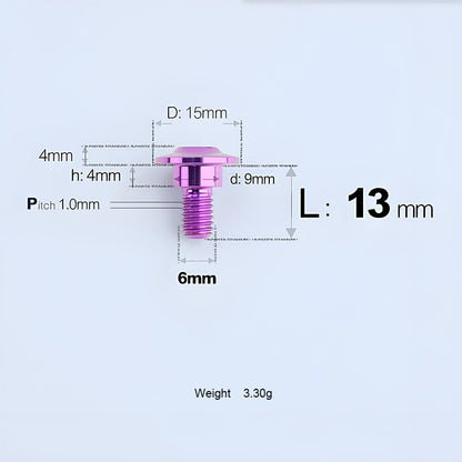 M6x11-45mm Titanium Shoulder Bolts for Motorcycle -  Purple