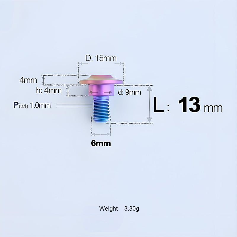 Grade 5 Titanium M6 Shoulder Bolts for Motorcycles & E-Bikes | Candy Color | Multiple Lengths