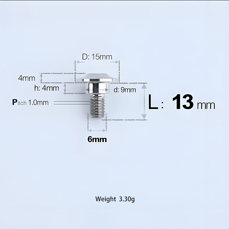 M6x11-45mm Titanium Shoulder Bolts for Motorcycle -  TI