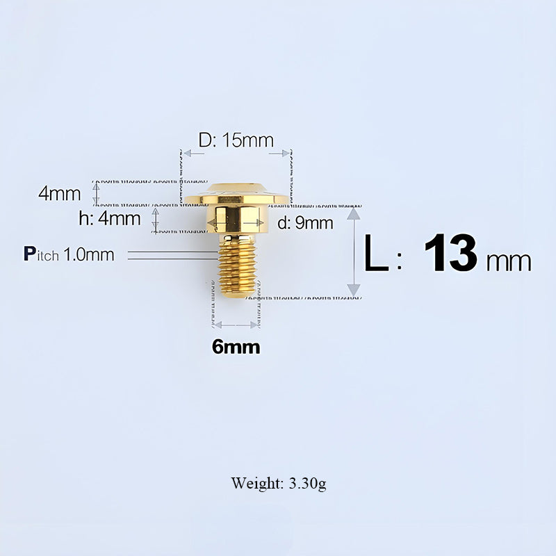 M6x11-45mm Gold Titanium Shoulder Bolts for Motorcycle