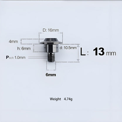 M6x11-45mm Titanium Shoulder Bolts for Motorcycle -  Black