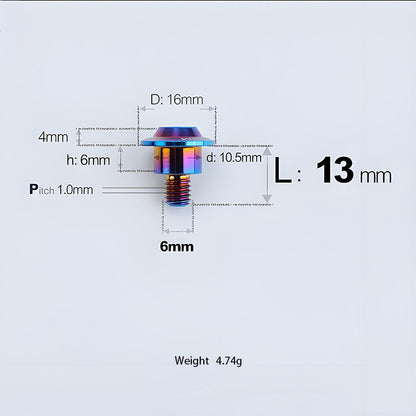 M6x11-45mm Titanium Shoulder Bolts for Motorcycle -  Blue